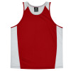 Mens Premier Sports Singlets Red White